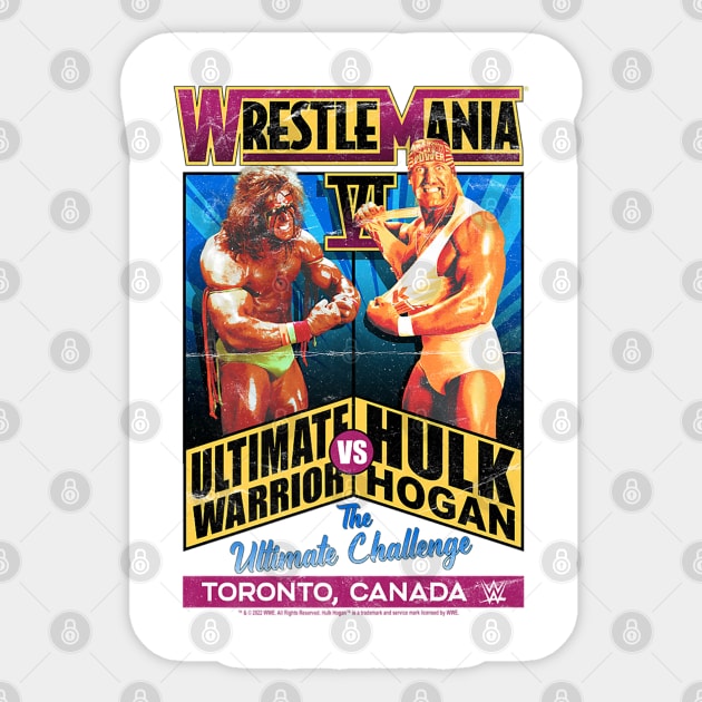 Ultimate Warrior Vs Hulk Hogan Wrestlemania Vintage Sticker by Holman